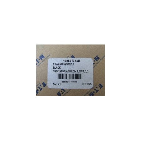 Eaton Pushbuttons Non-Illuminated 1NO 1NC 2 Position Black 10250T714B